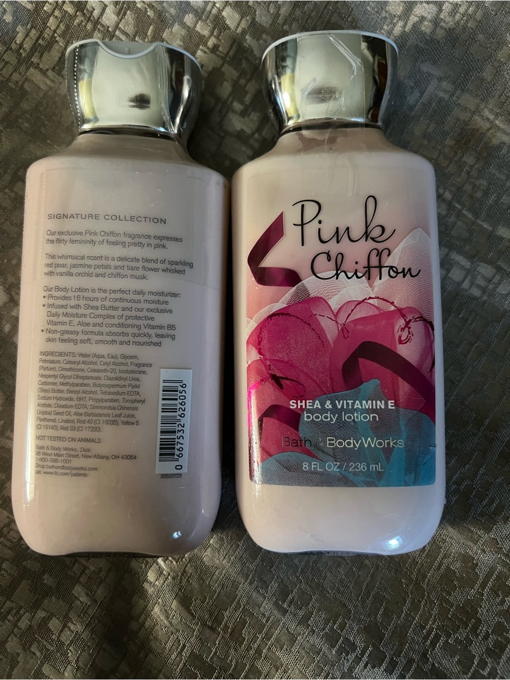 Bath & Body Works Pink Chiffon Shea & Vitamin E Body Lotion - Pink, White (2)
